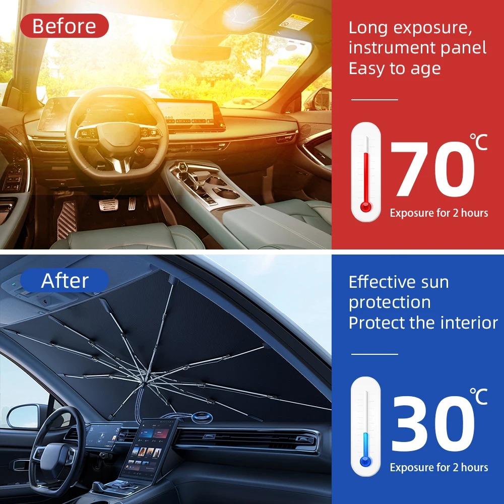 NEW Upgraded Car Windshield Su - Car Sunshade Windshield Umbrella Foldable recension och pris