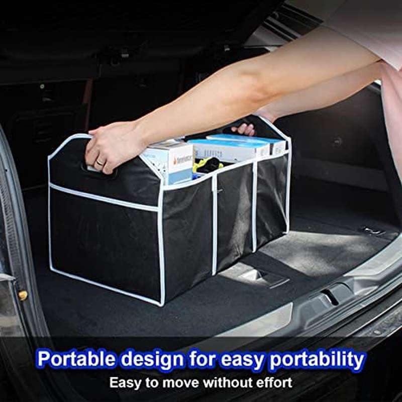 Portable 3-Compartment Foldabl - Car Trunk Organizer Foldable Storage Box recension och pris