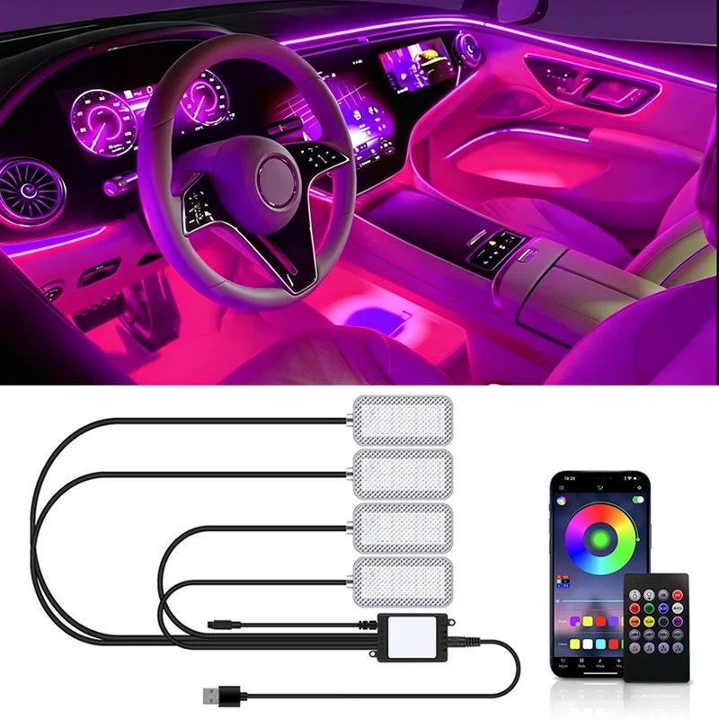 Neon LED Car Interior Ambient  - Led Ambient Interior Car Lights App Control recension och pris