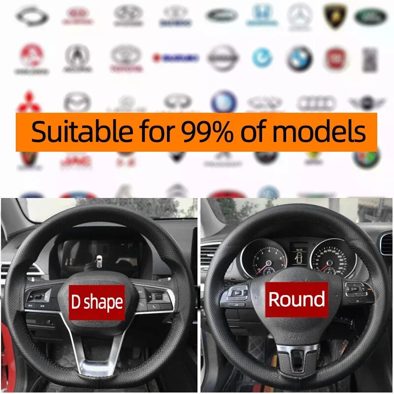 Universal Leather Car Steering - Car Steering Wheel Cover Anti Slip Breathable recension och pris